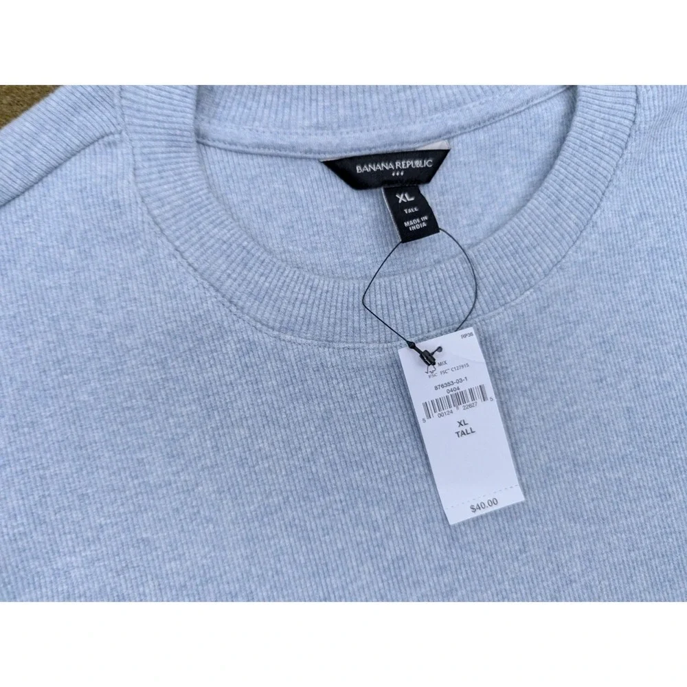 Light Blue Banana Republic Textured Crewneck T-shirt Sweater Size XL New